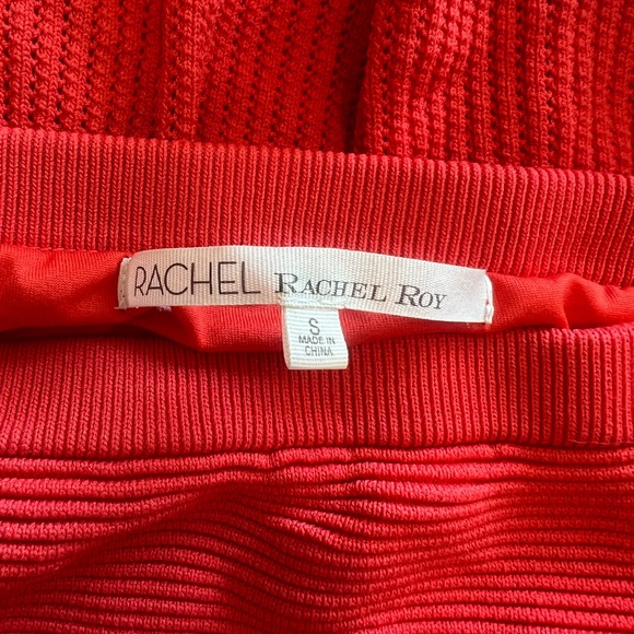 Rachel Roy Red Knit Flounce Skirt | S Fit & Flare Mini Skirt - Picture 2 of 2